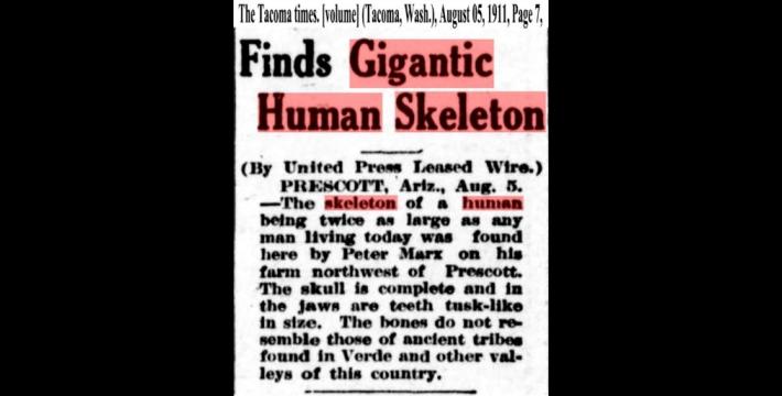 Finding Giant Human Bones and Skeletons In the Americas is Old News: Newspaper Articles Concerning Giants Human Relics from the 1800s and 1900s
