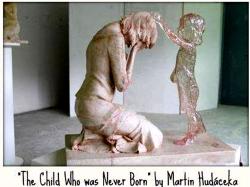 Heart Rending Memorial Sculpture of Mother and Aborted Child